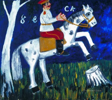 horse cats Painting - soldier on a horse 1911 for kids